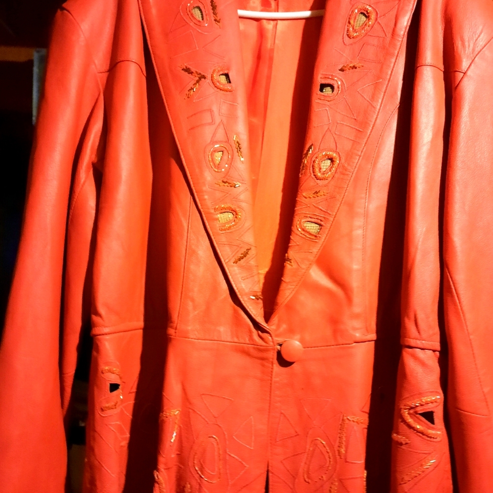 Genuine leather 2 pc suit